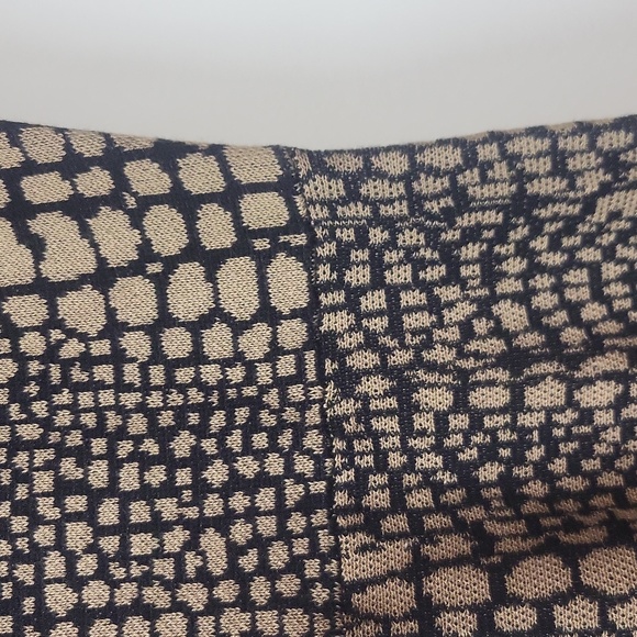LUXE by CARMEN MARC VALVO Brown Black Snakeskin Print Fit & Flare Sweater Dress - Picture 8 of 11